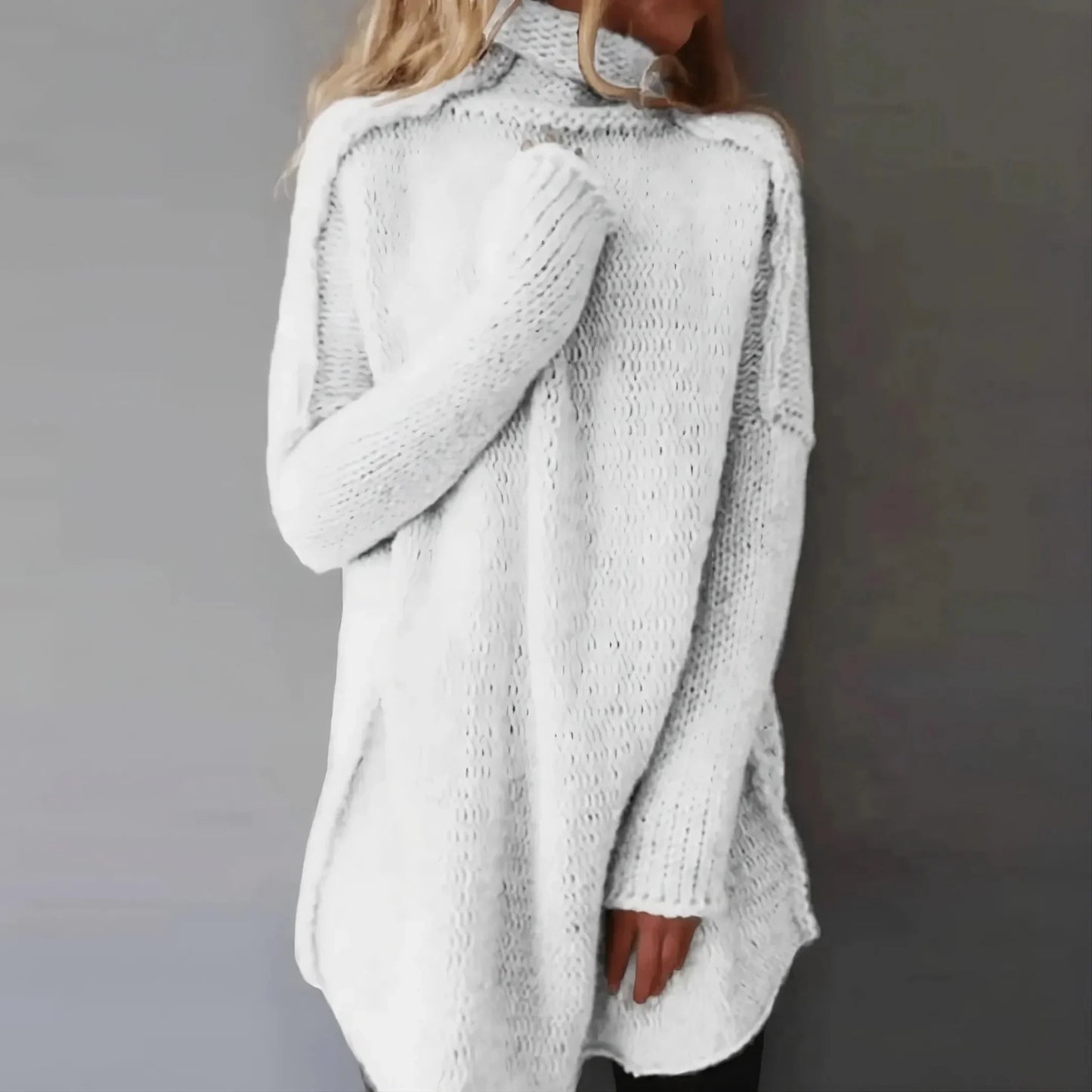 Pull en tricot torsadé fait main pour femmes