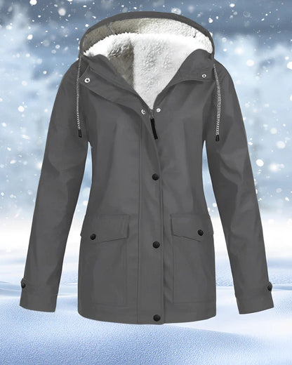 Parka d'hiver en fourrure synthétique doublé chaudement et isolé