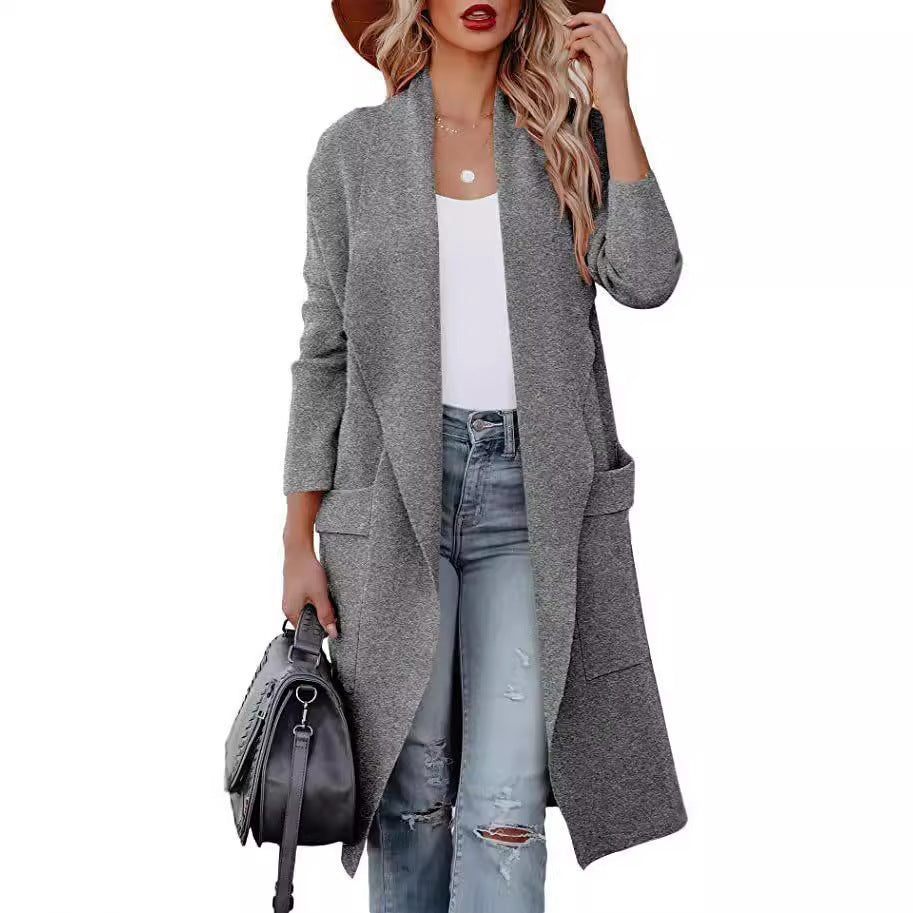 Cardigan long devant ouvert élégant