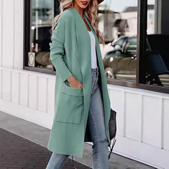 Cardigan long devant ouvert élégant