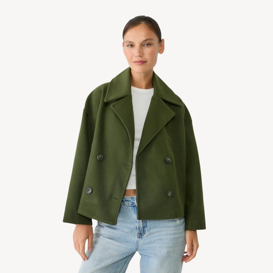 Peacoat court en laine élégant pour femme