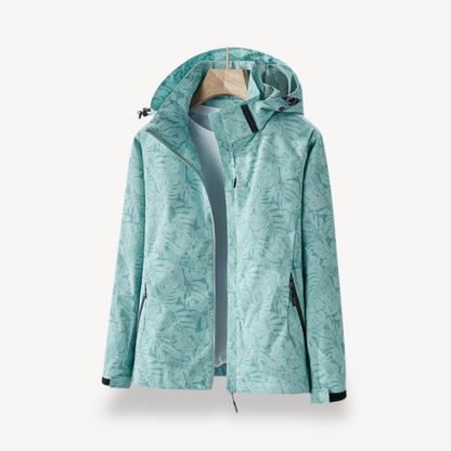 Veste de pluie imperméable femme motif feuilles