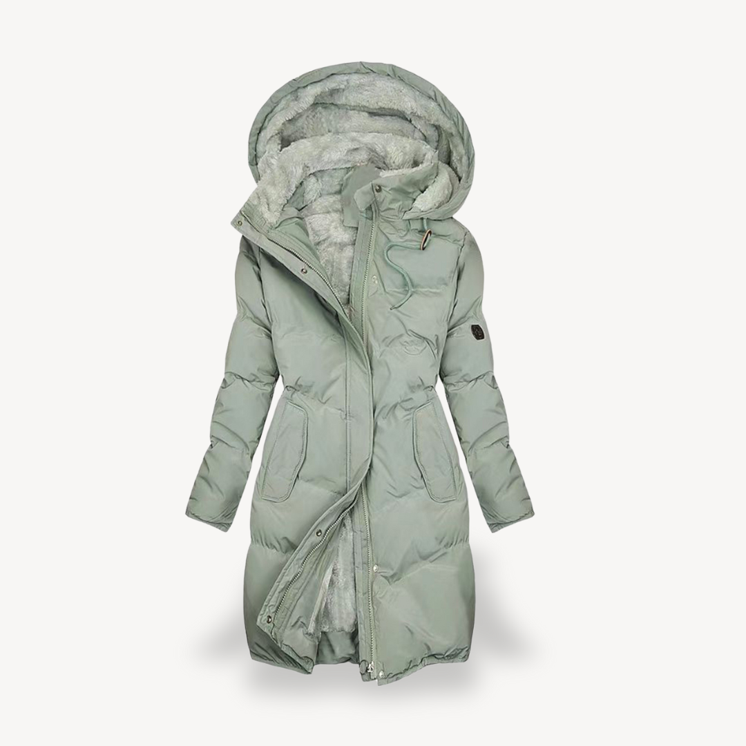 Doudoune femme chaude doublée fausse fourrure