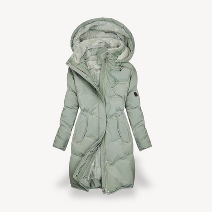 Doudoune femme chaude doublée fausse fourrure