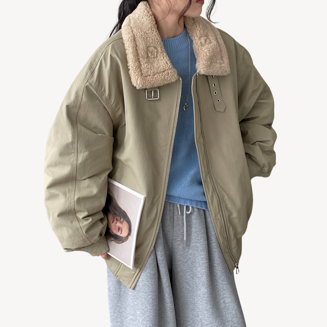 Doudoune femme col shearling chaud