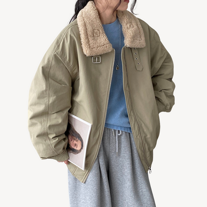 Doudoune femme col shearling chaud