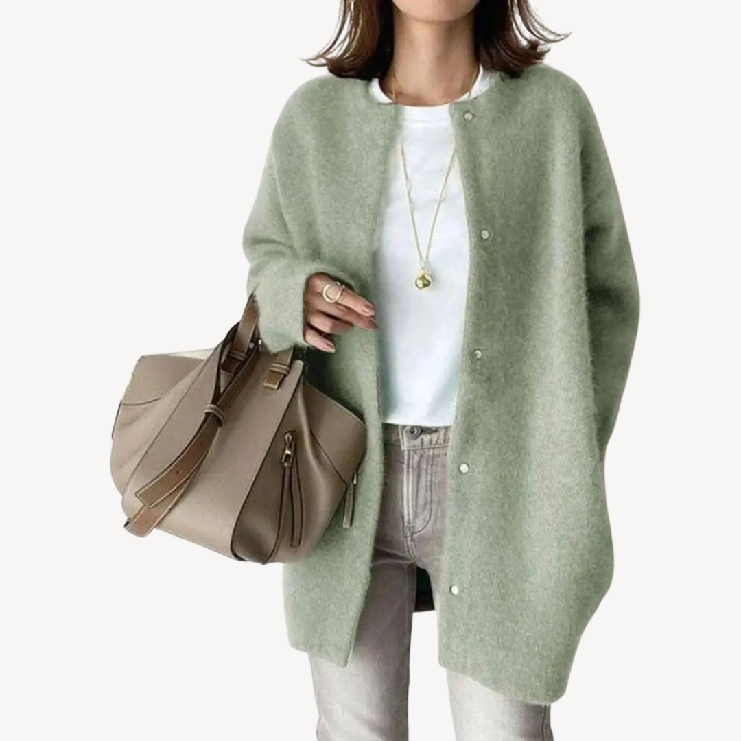 Cardigan élégant pour femme en laine avec boutons