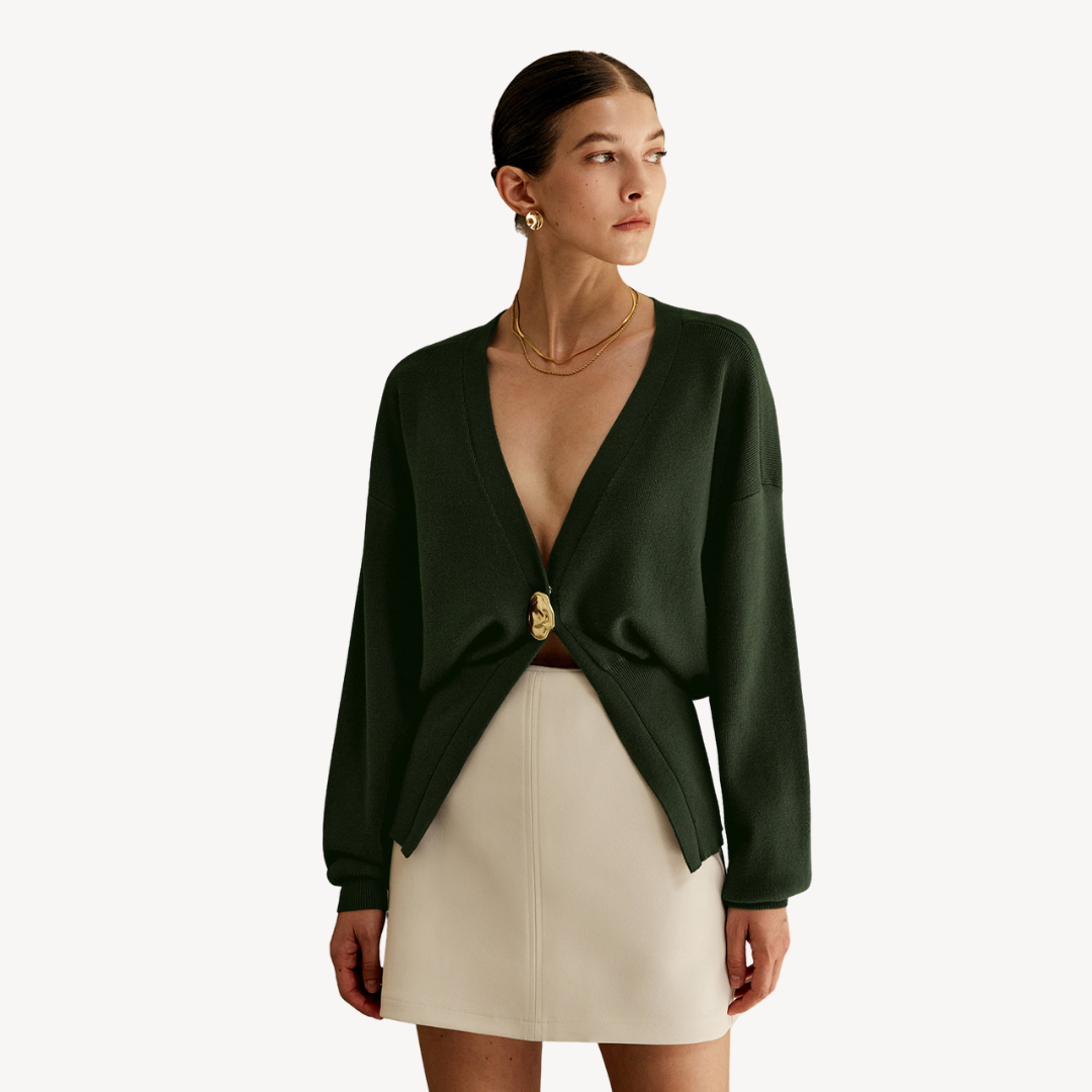 Gilet en tricot pour femme col en V moderne