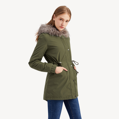 Parka d'hiver en fausse fourrure pour femmes