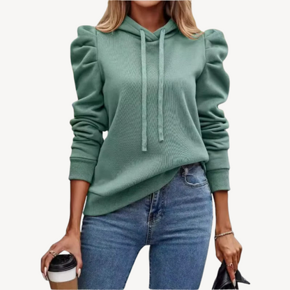 Sweat à capuche élégant pour femme avec manches bouffantes