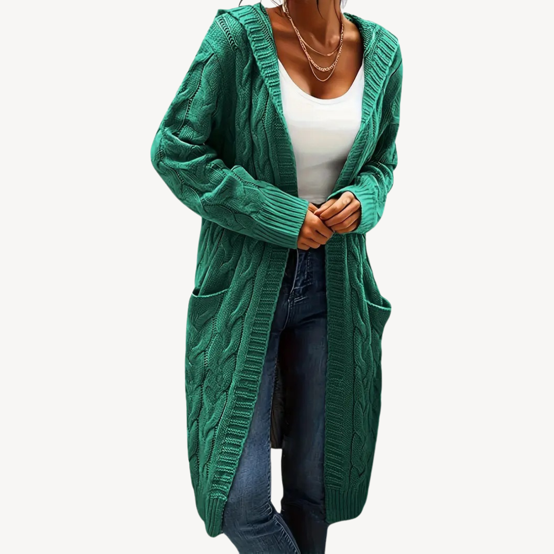 Cardigan à capuche confortable et chaud
