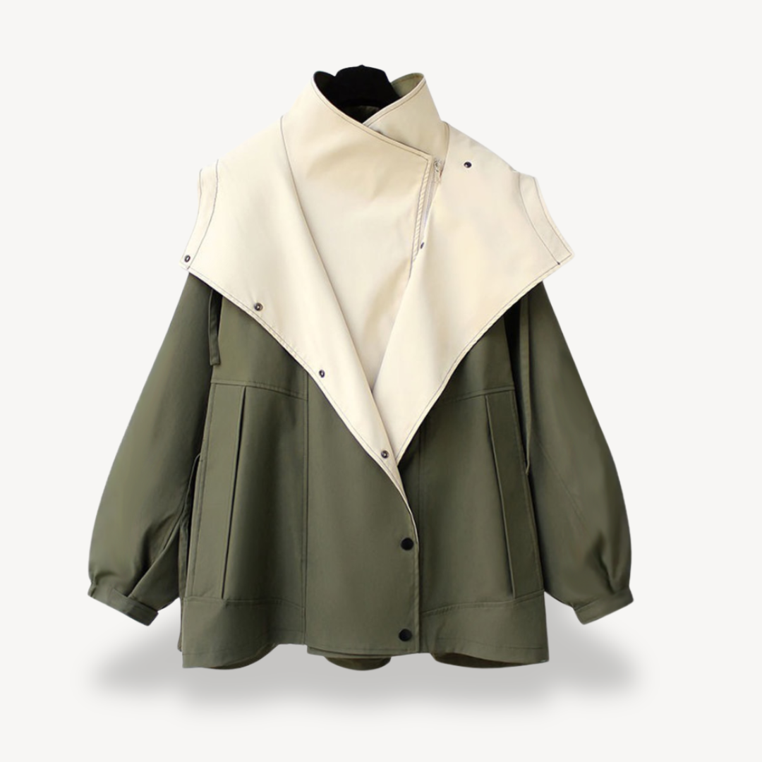 Trench-coat moderne pour femme, style colorblock