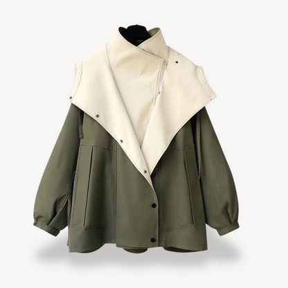 Trench-coat moderne pour femme, style colorblock