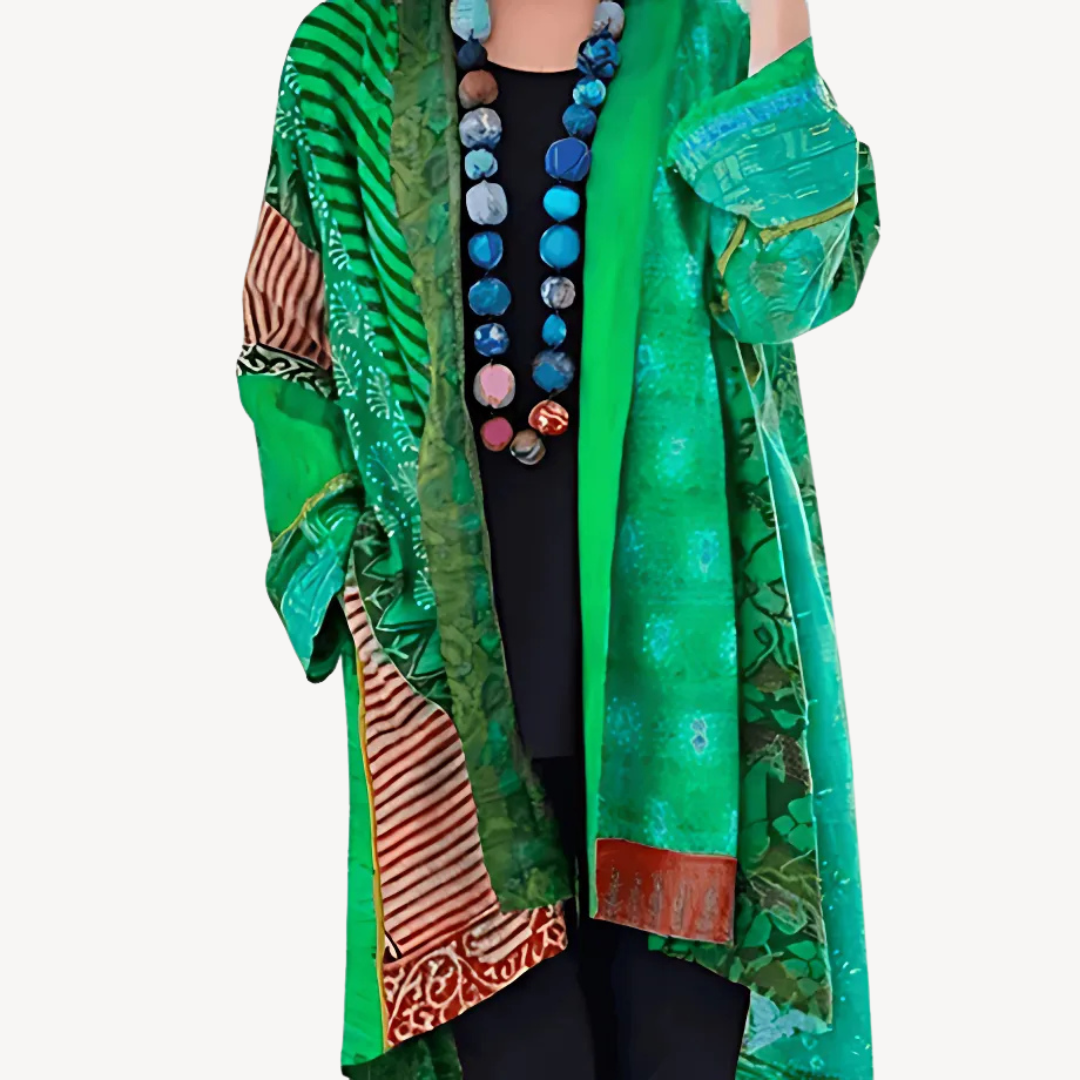 Cardigan Kimono Femme Élégant à Motifs Modernes