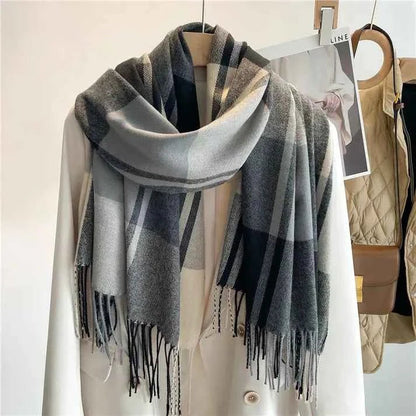 Écharpe à carreaux tendance grande taille