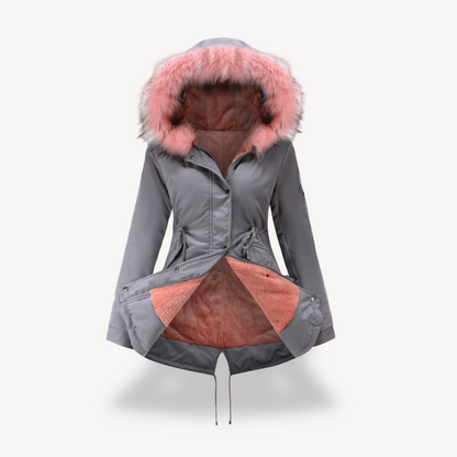 Parka d'hiver en fausse fourrure pour femmes