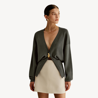 Gilet en tricot pour femme col en V moderne
