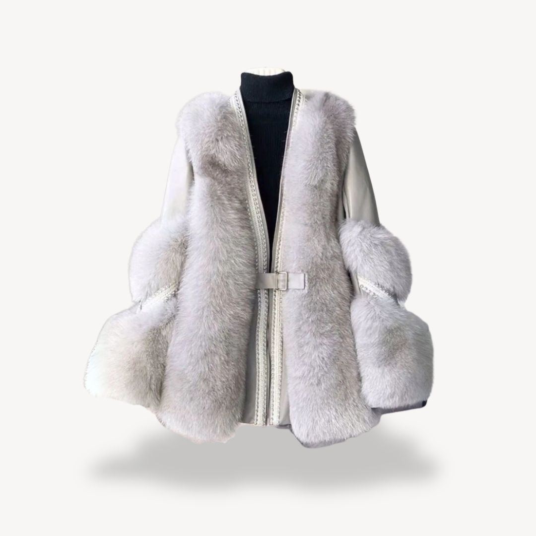 Manteau en fausse fourrure long et élégant pour femme