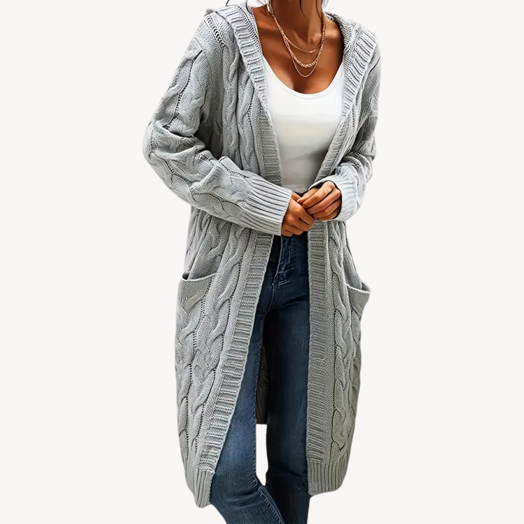 Cardigan à capuche confortable et chaud