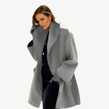 Manteau en laine grande taille élégant pour femme