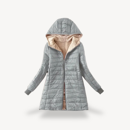 Manteau d'hiver femme doudoune à capuche avec doublure Sherpa
