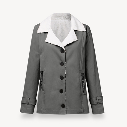 Manteau d'hiver femme doublé polaire boutons