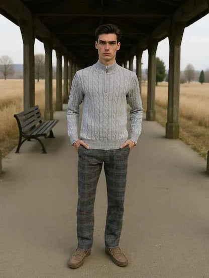 Pull pour homme avec demi-zip moderne