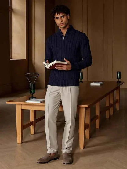 Pull pour homme avec demi-zip moderne