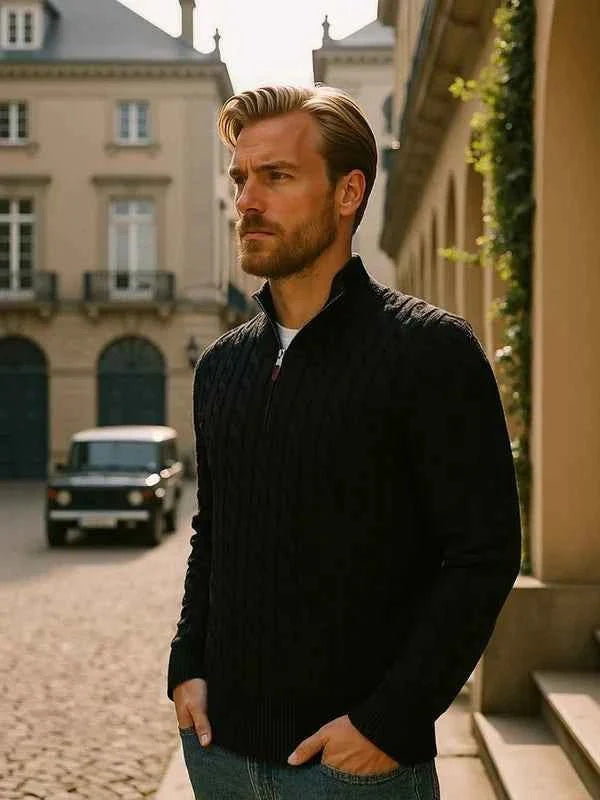 Pull pour homme avec demi-zip moderne