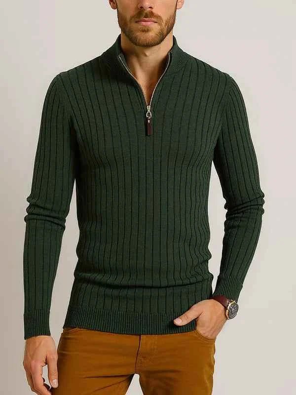 Pull à fermeture éclair mi-longue pour homme