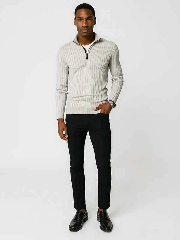 Pull à fermeture éclair mi-longue pour homme