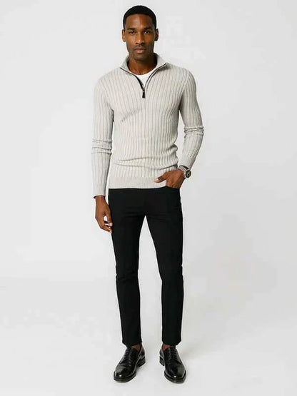 Pull à fermeture éclair mi-longue pour homme