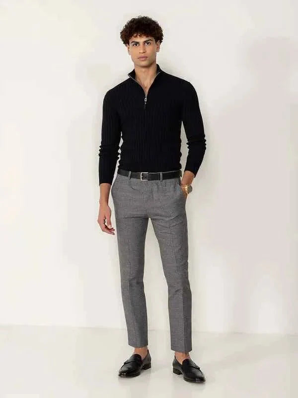 Pull à fermeture éclair mi-longue pour homme