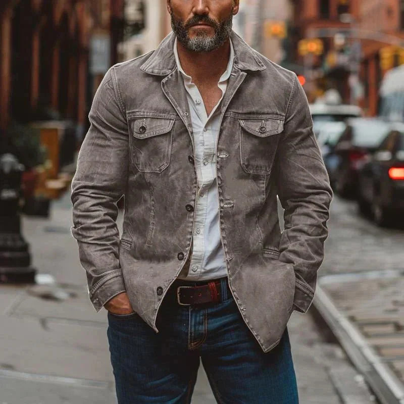 Blouson en cuir élégant style vintage