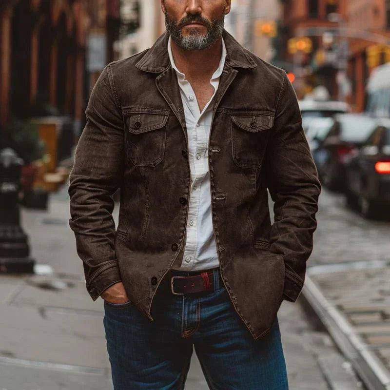 Blouson en cuir élégant style vintage
