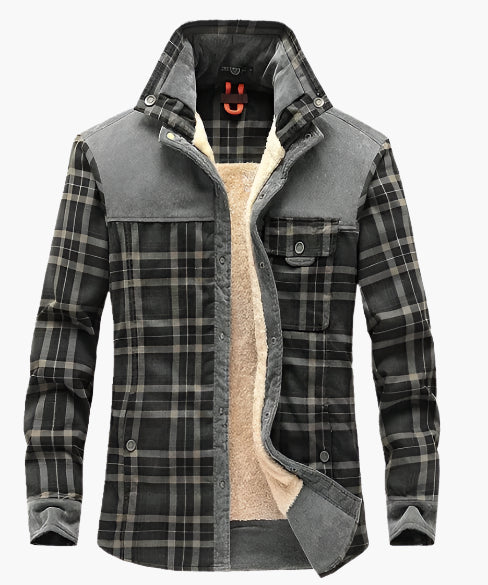 Veste bûcheron en flanelle homme, doublée polaire