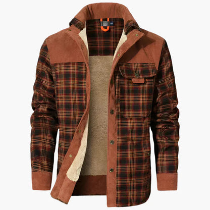 Veste bûcheron en flanelle homme, doublée polaire