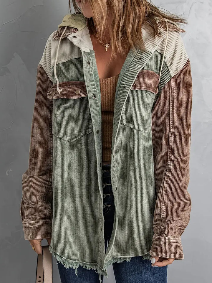 Veste en velours côtelé vendange femme Belle & Confortable