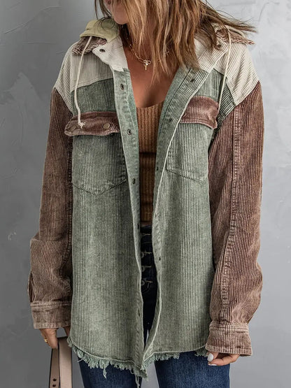 Veste en velours côtelé vendange femme Belle & Confortable