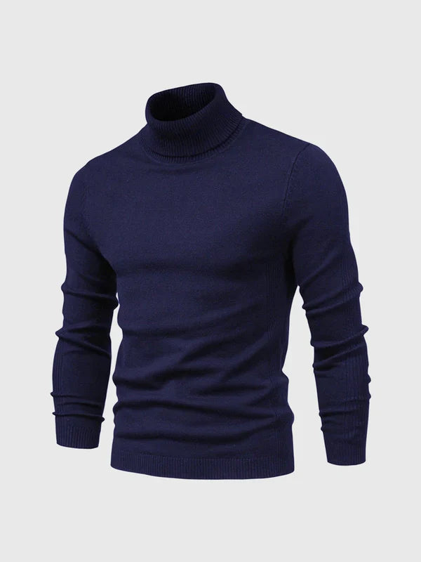 Col roulé élégant en maille fine