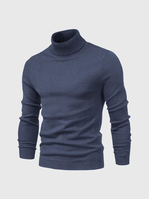 Col roulé élégant en maille fine