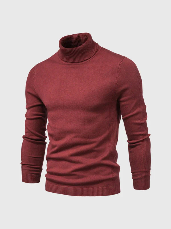 Col roulé élégant en maille fine