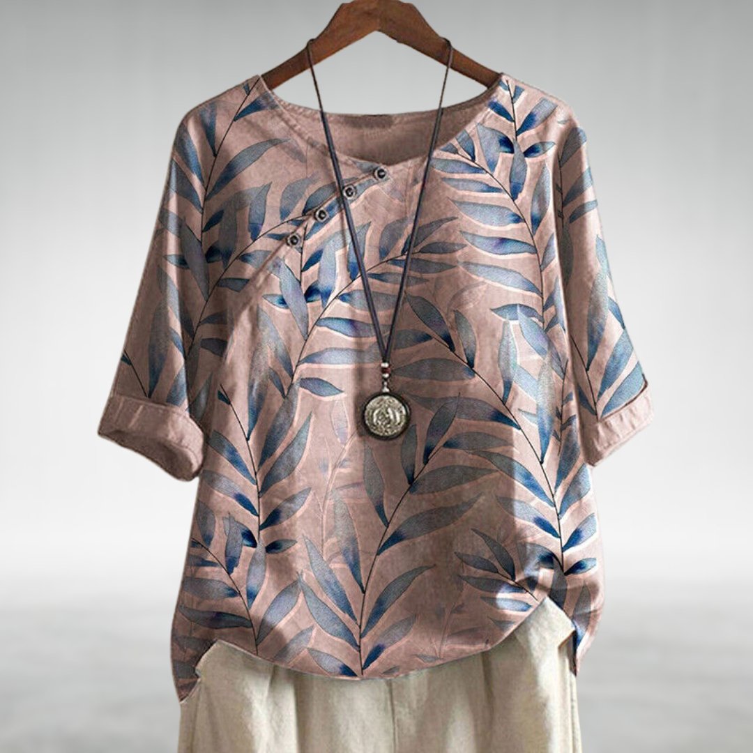 Chemisier Femme Élégant Imprimé Floral Boutons