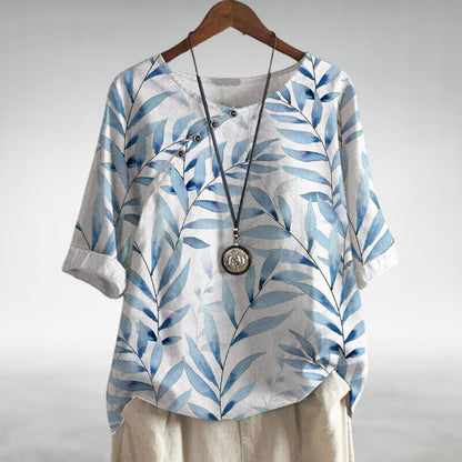 Chemisier Femme Élégant Imprimé Floral Boutons