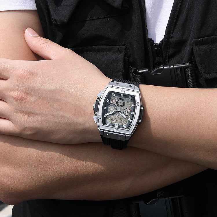 Montre sportive pour homme chronographe acier inoxydable