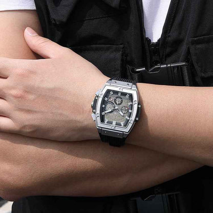 Montre sportive pour homme chronographe acier inoxydable