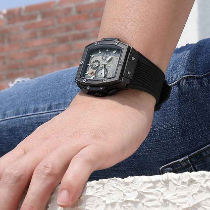 Montre sportive pour homme chronographe acier inoxydable