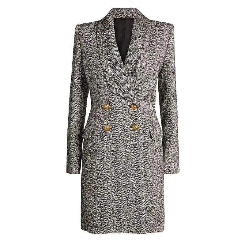 Manteau d'hiver élégant à chevrons pour femme