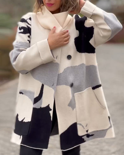 Veste femme élégante Manches longues Imprimé tendance