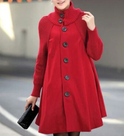 Manteau d'hiver en patchwork pour femme à manches longues